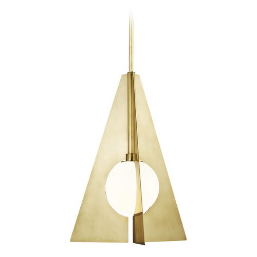 Visual Comfort Modern Collection Visual Comfort Modern Collection Orbel Natural Brass Pendant Light with Globe Shade 700TDOBLPGNB