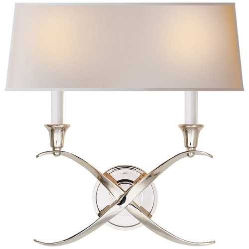 Visual Comfort Signature Collection E.F. Chapman Bouillotte Sconce in Polished Nickel by Visual Comfort Signature CHD1191PNNP