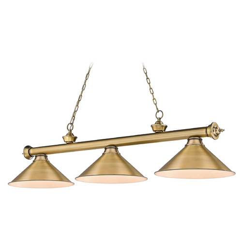 Z-Lite Cordon Rubbed Brass Billiard Light by Z-Lite 2306-3RB-RB15