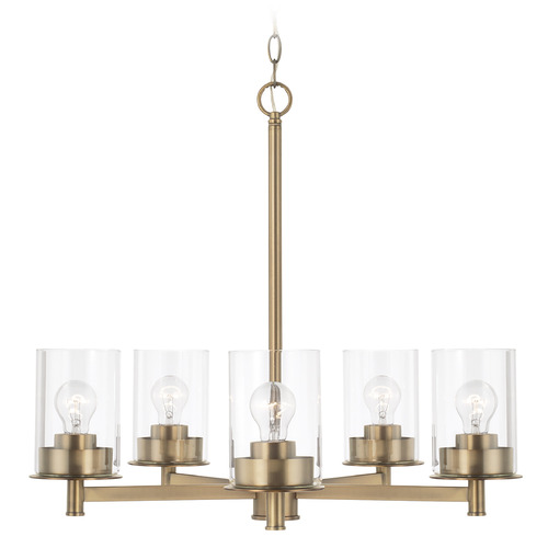 Mason Chandelier in Aged Brass by HomePlace Lighting