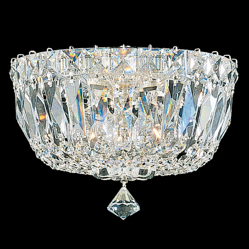 Schonbek Worldwide Lighting Petit Crystal Deluxe Polished Silver Flushmount Light