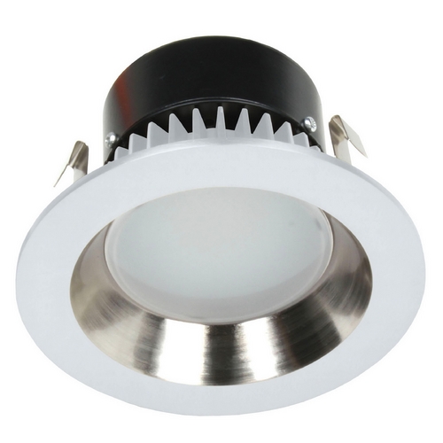 LED Retrofit Trim with Satin Nickel Reflector for 4 Inch Recessed Cans 3000K 700 Lumens