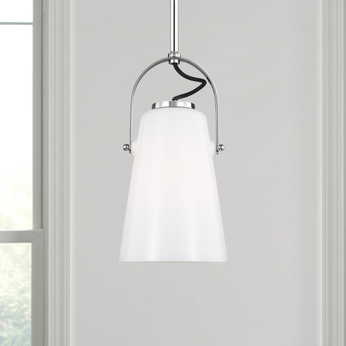 Lauren Ralph Lauren 11.38-Inch Tall Hazel Polished Nickel Pendant by Visual Comfort Studio