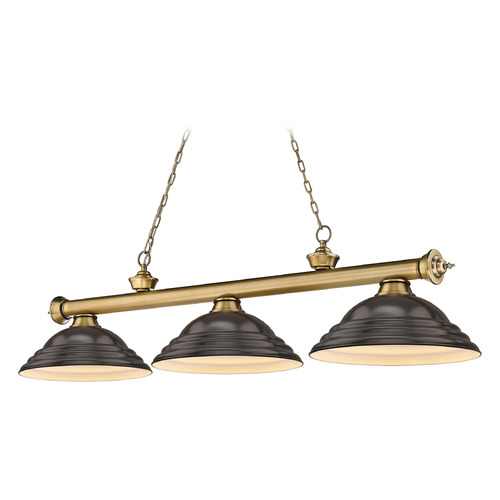 Z-Lite Cordon Rubbed Brass Billiard Light by Z-Lite 2306-3RB-SBRZ