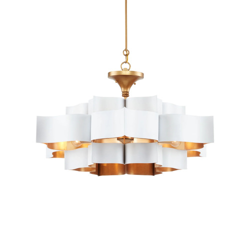 Currey and Company Lighting Grand Lotus 30-Inch Chandelier in Sugar White by Currey & Company 9000-0857
