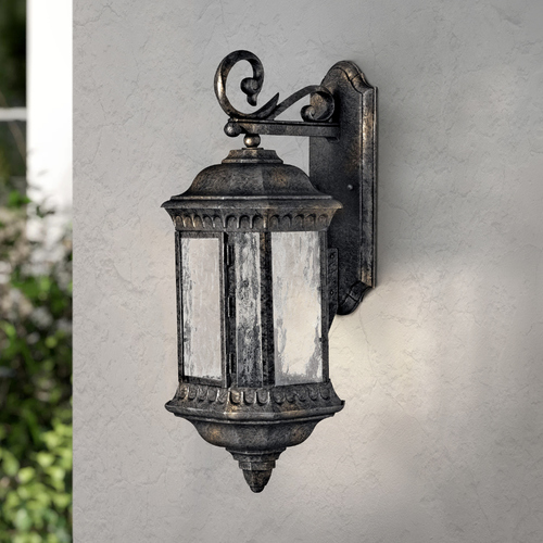 Hinkley Outdoor Wall Light with Clear Glass in Black Granite Finish 1725BG