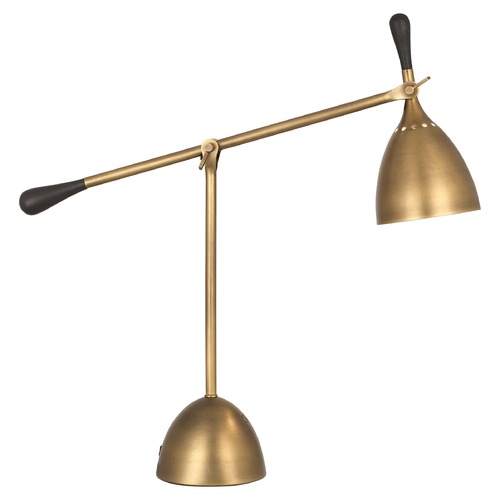 Robert Abbey Lighting Ledger Warm Brass with Dark Walnut Swing Arm Lamp by Robert Abbey 1340