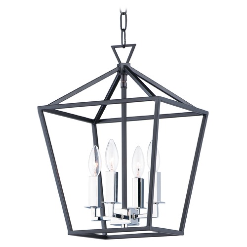 Maxim Lighting Abode Textured Black & Polished Nickel Mini-Chandelier by Maxim Lighting 25152TXBPN