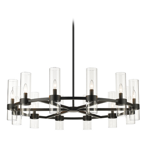 Z-Lite Datus Matte Black Chandelier by Z-Lite 4008-12MB