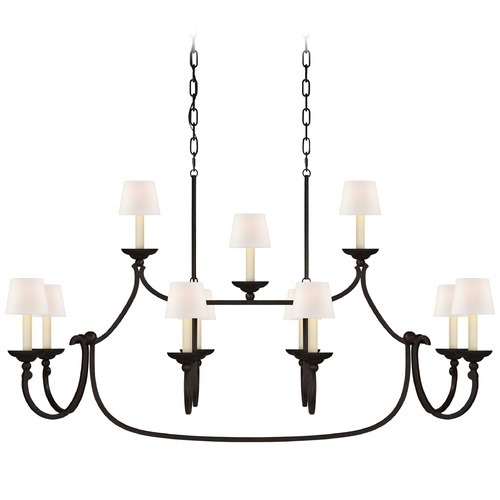 Visual Comfort Signature Collection E.F. Chapman Flemish Linear Pendant in Aged Iron by Visual Comfort Signature CHC5495AIL