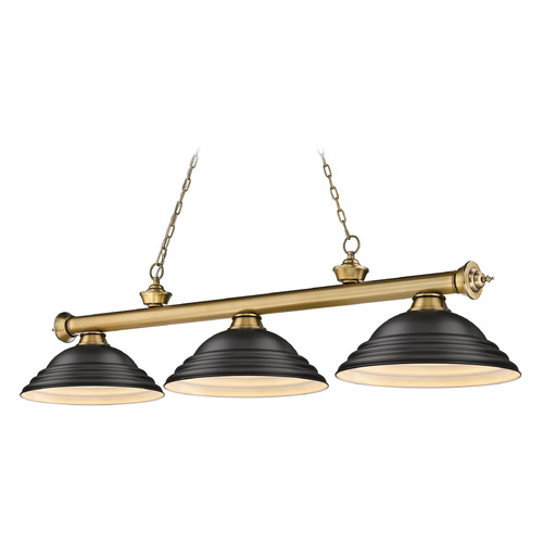 Z-Lite Cordon Rubbed Brass Billiard Light by Z-Lite 2306-3RB-SMB