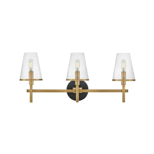 Hinkley Marten 3-Light Bath Light in Brass & Black by Hinkley Lighting 51083HB