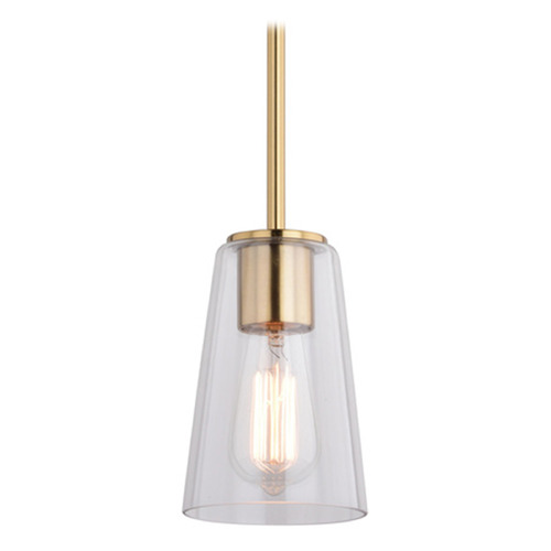 Vaxcel Lighting Beverly Muted Brass Mini-Pendant Light with Conical Shade