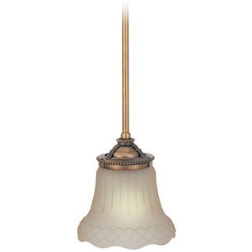 Mini Pendant with Amber Glass by Lite Source Lighting