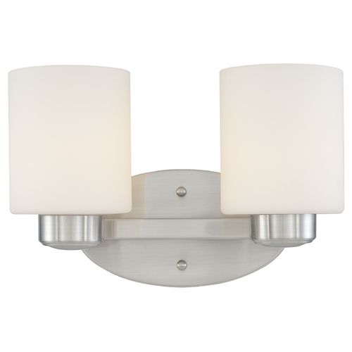 Dolan Designs Lighting Two-Light Bathroom Light Satin Nickel 11.75-Inch Wide 3432-09