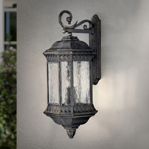 Hinkley Outdoor Wall Light with Clear Glass in Black Granite by Hinkley Lighting 1726BG