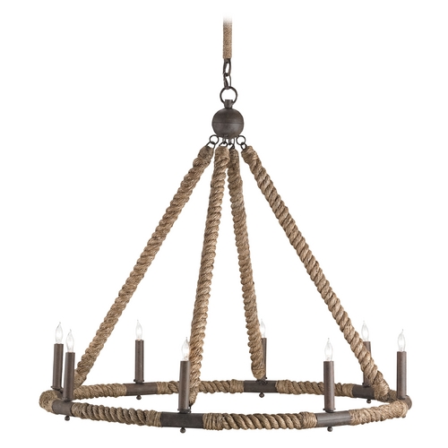 Currey and Company Lighting Bowline Chandelier in Natural/Rust Finish by Currey & Company 9536