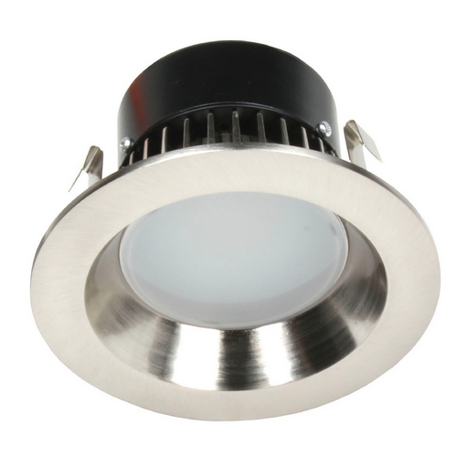 LED Retrofit Trim with Satin Nickel Reflector for 4 Inch Recessed Cans 3000K 700 Lumens