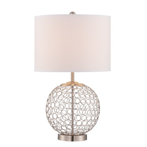 Lite Source Lighting Lite Source Mabon Polished Steel Table Lamp with Drum Shade LS-22899