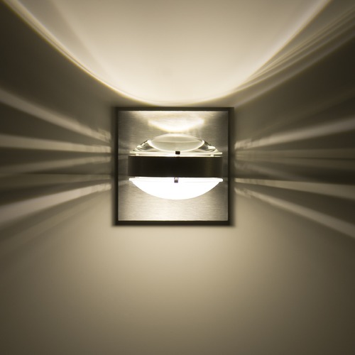 Besa Lighting Optos Frosted Glass Brushed Aluminum LED Sconce