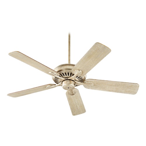 Pinnacle Aged Silver Leaf Ceiling Fan Without Light by Quorum Lighting