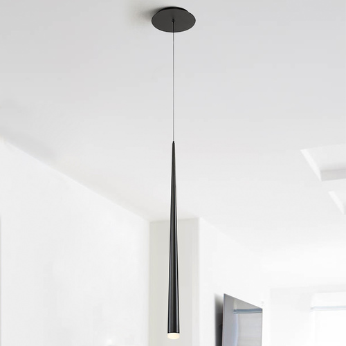 Modern Forms by WAC Lighting Cascade 28-Inch High LED Mini Pendant in Black by Modern Forms PD-41828-BK