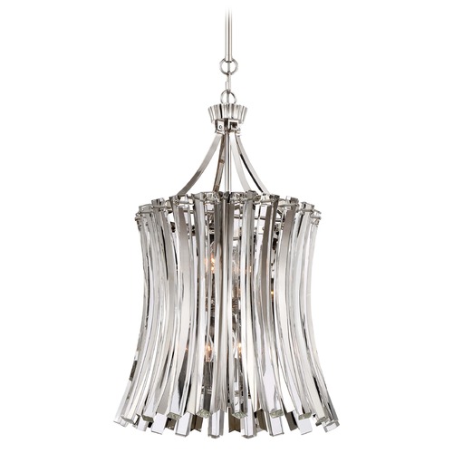 Metropolitan Lighting Elegance Royale Polished Nickel Pendant Light with Drum Shade N7256-613