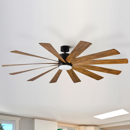 Modern Forms by WAC Lighting Windflower 80-Inch LED Smart Outdoor Fan in Matte Black 2700K by Modern Forms FR-W1815-80L27MBDK