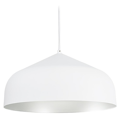 Helena White with Silver Pendant by Kuzco Lighting