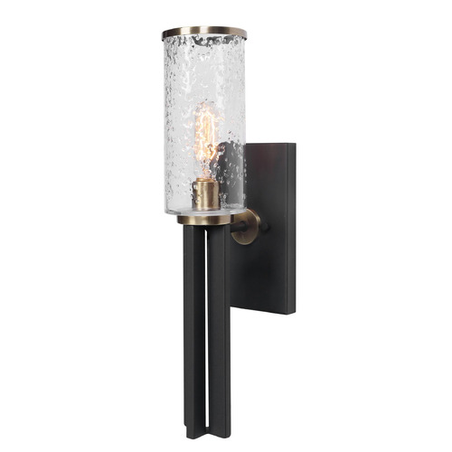Kalizma Home Jarsdel Black & Antique Brass Sconce by Uttermost Lighting