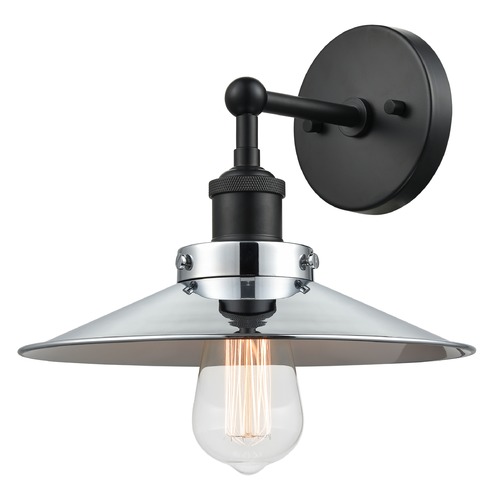 Bulstrodes Workshop Black & Chrome Sconce by Matteo Lighting