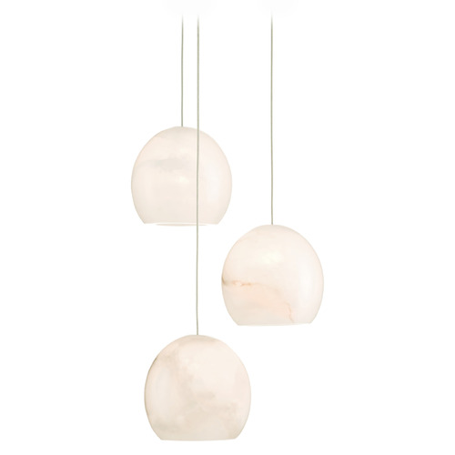 Currey and Company Lazio Silver Multi-Light Pendant with Bowl / Dome Shade