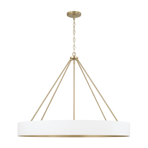 Capital Lighting Capital Lighting Weller Matte Brass and White Chandelier 453061RE