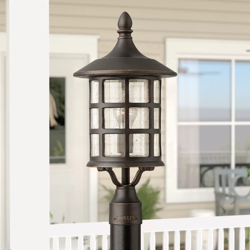 Seeded Glass Post Light Oil Rubbed Bronze by Hinkley Lighting