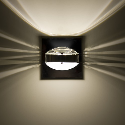 Besa Lighting Optos Frosted Glass Chrome LED Sconce