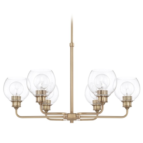 Capital Lighting Mid Century 30-Inch Chandelier in Aged Brass by Capital Lighting 421161AD-426