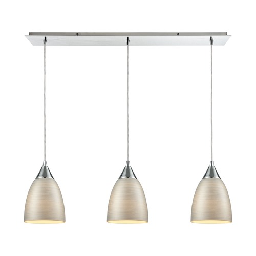 Elk Lighting Merida Polished Chrome Multi-Light Pendant with Bowl / Dome Shade 56530/3LP