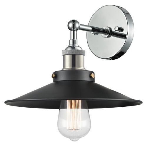 Matteo Lighting Bulstrodes Workshop Chrome & Black Sconce by Matteo Lighting W46111CHBK