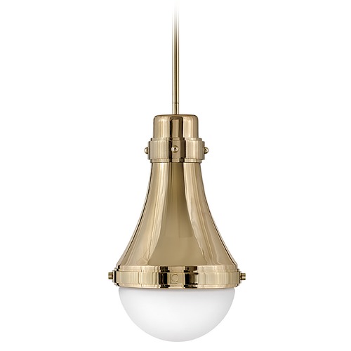 Oliver Small Pendant in Bright Brass by Hinkley Lighting