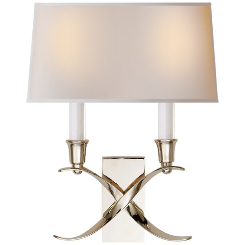 Visual Comfort Signature Collection E.F. Chapman Bouillotte Sconce in Polished Nickel by Visual Comfort Signature CHD1190PNNP