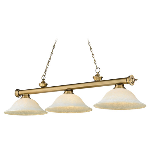 Z-Lite Cordon Rubbed Brass Billiard Light by Z-Lite 2306-3RB-WM16