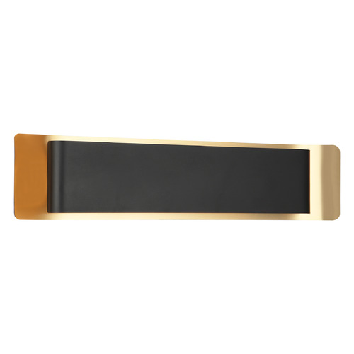 Kumilo Matte Black & Aged Gold Brass LED Vertical Bathroom Light by Matteo Lighting