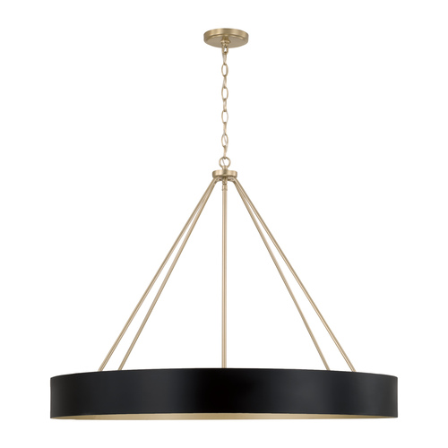 Capital Lighting Capital Lighting Weller Matte Brass and Black Chandelier 453061RK