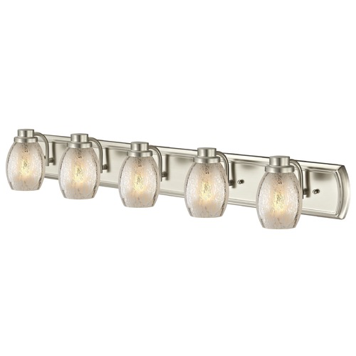 Design Classics Lighting Industrial Mercury Glass 5-Light Bath Vanity Light in Satin Nickel 1205-09 GL1034-MER