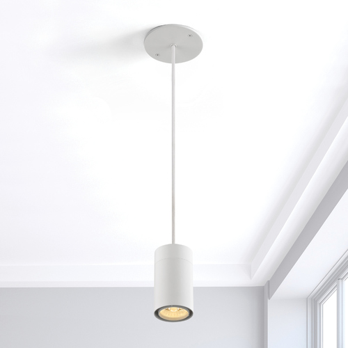 Recesso Lighting by Dolan Designs White LED Cylinder Pendant 3000K 650LM TR1051-30-WH