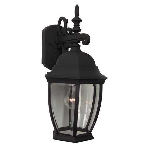 Bent Glass Matte Black Outdoor Wall Light by Craftmade Lighting