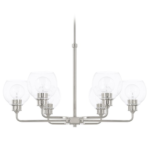 Capital Lighting Mid Century 6-Light Chandelier in Polished Nickel by Capital Lighting 421161PN-426