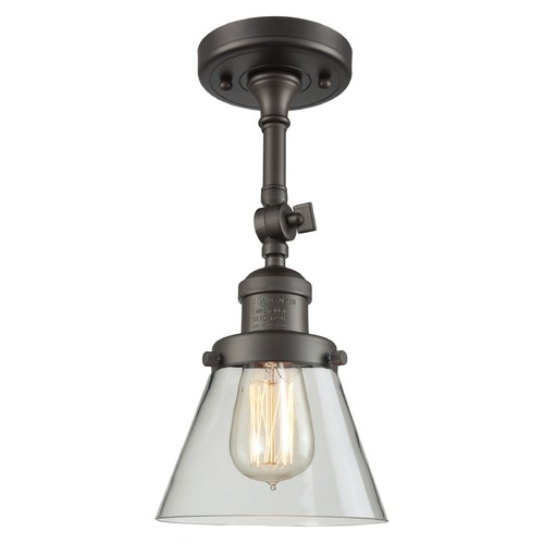 Innovations Lighting Innovations Lighting Small Cone Oil Rubbed Bronze Semi-Flushmount Light 201F-OB-G62