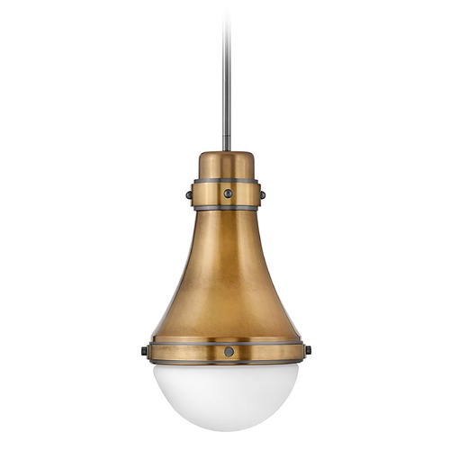 Oliver Small Pendant in Heritage Brass & Black by Hinkley Lighting