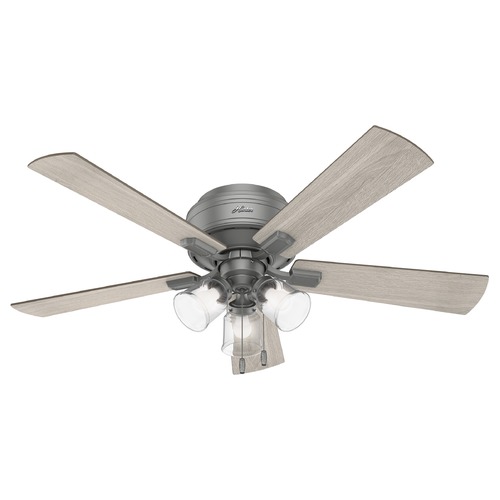 Crestfield Matte Silver LED Ceiling Fan by Hunter Fan Company